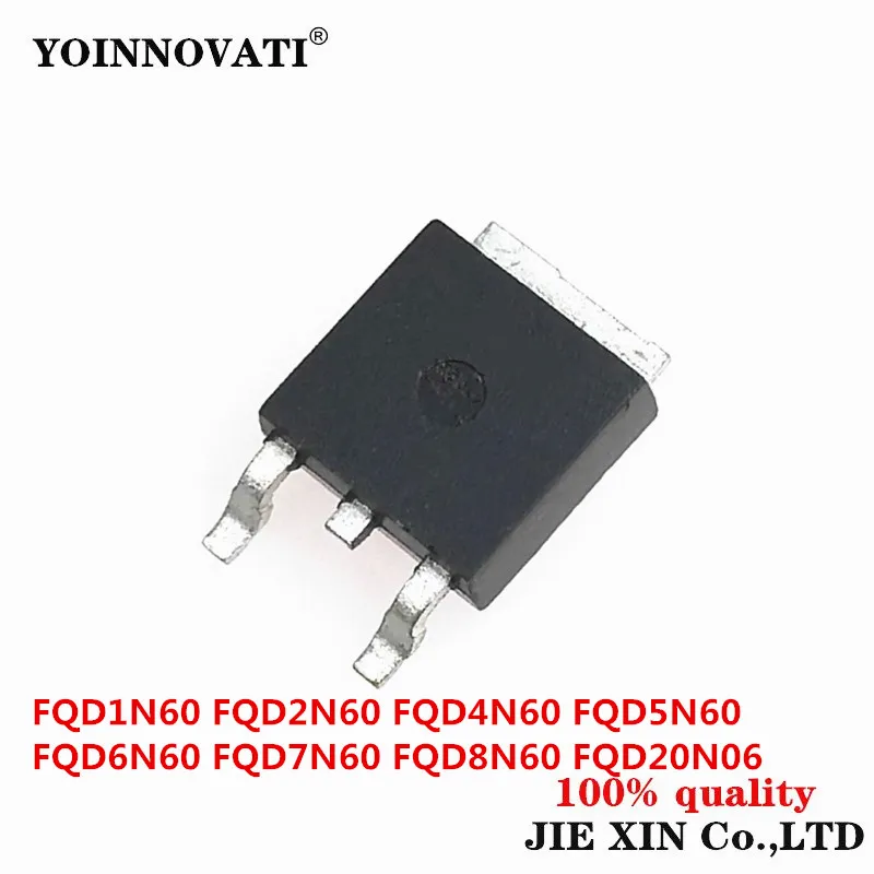 20Pcs New Original FQD1N60 FQD2N60 FQD4N60 FQD5N60 FQD6N60 FQD7N60 FQD8N60 FQD20N06 252 module Chip