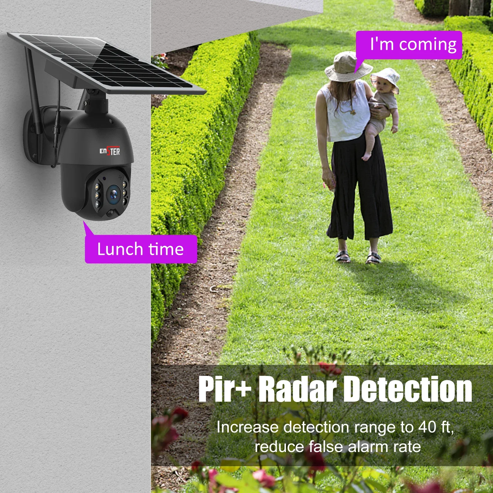 Outdoor Waterproof Security Surveillance Two-way Audio Solar Panels 2mp PTZ Dome Network Camera