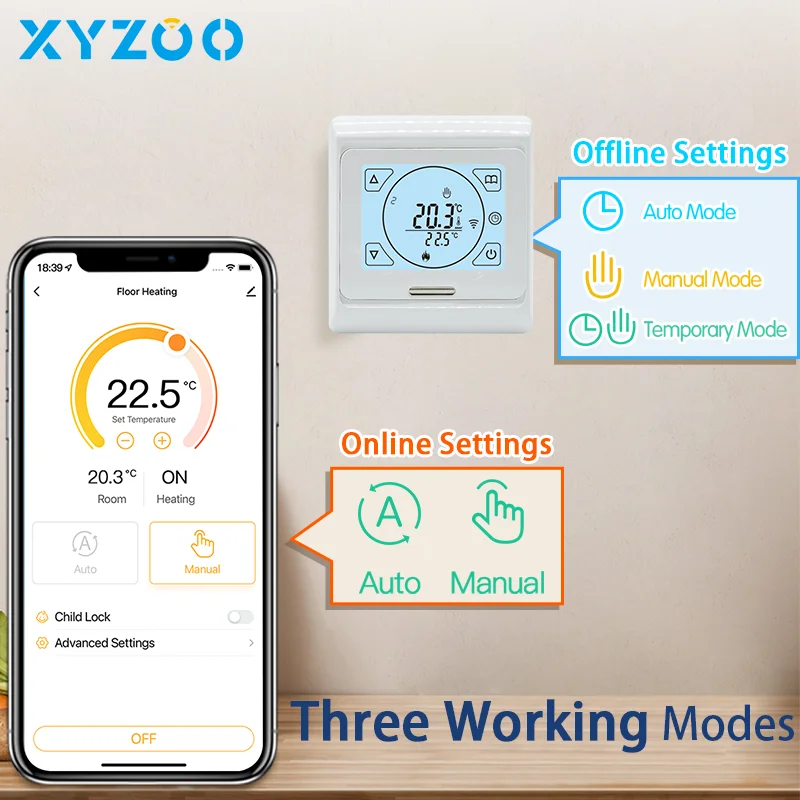 Termostato inteligente con WiFi para calefacción de suelo, controlador remoto de temperatura Tuya para caldera de Gas/eléctrica/agua, voz, Alexa y