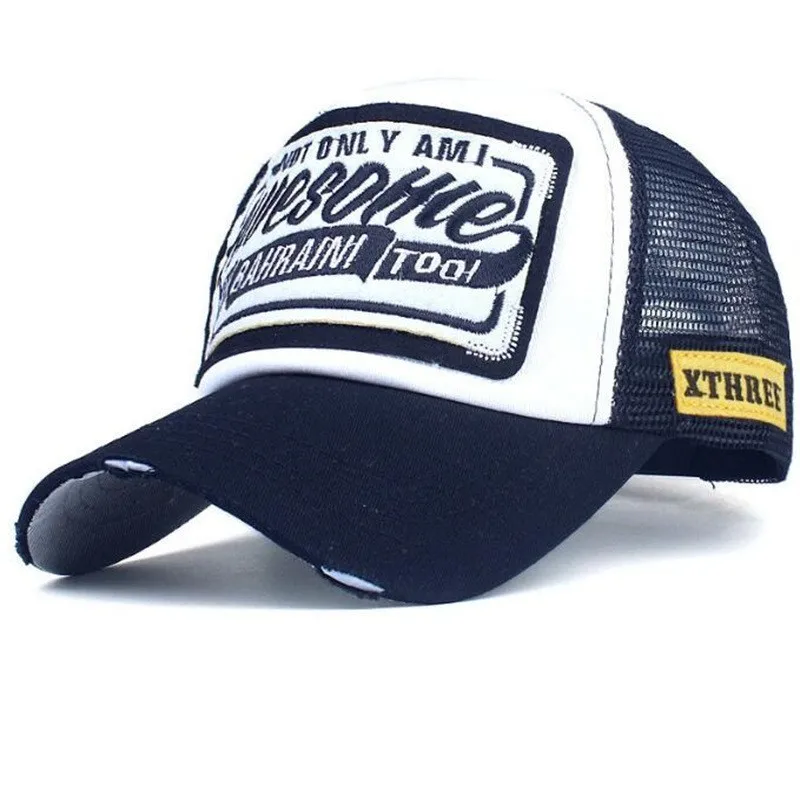 Spring And Summer New Mesh Embroidery Letter Awesome Baseball Cap Women\'s Baseball Cap Mesh Hat Men\'s Outdoor Sunscreen Cap