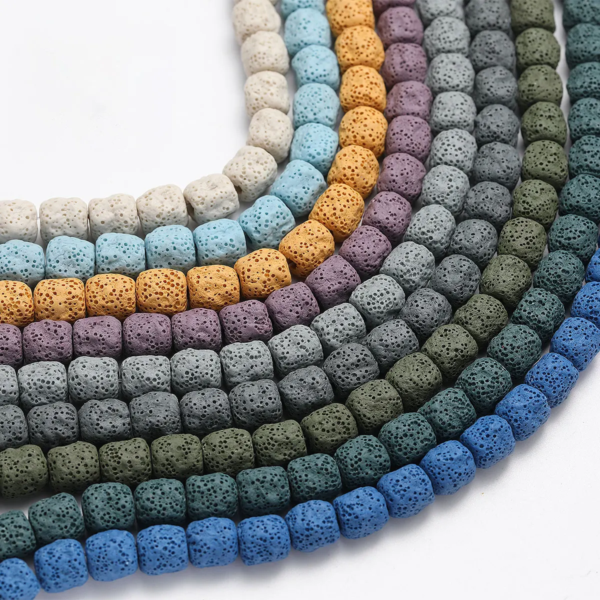 

Красочные геометрические бусины из вулканической породы, браслет «сделай сам», ожерелье, серьги, украшение, диффузор для ароматерапии, подарок на день рождения