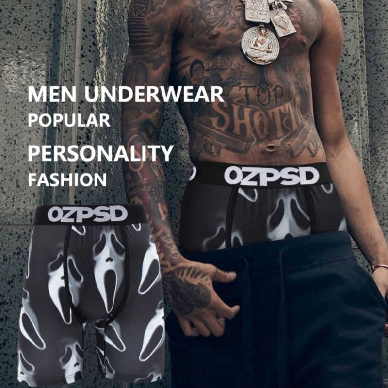 

5Pcs Sexy Summer Men Boxer Underwear Breathable Printed Men's Panties Underpants Male Plus Size Man Boxer Briefs Man Boxershorts