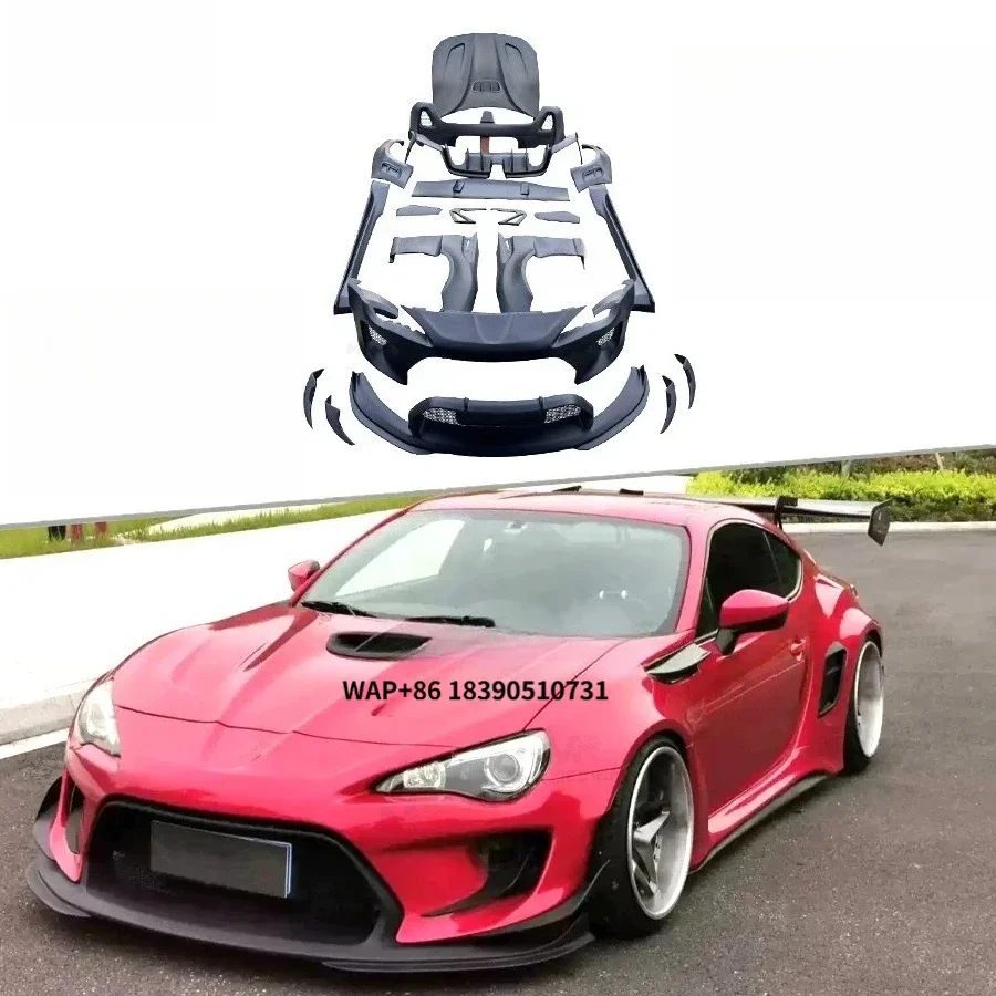 FRP Wide Body Kit for GT86 Brz 86 Robot Style Front Bumper Splitters Side Skirts Rear Bumper Diffuser Wing Fenders