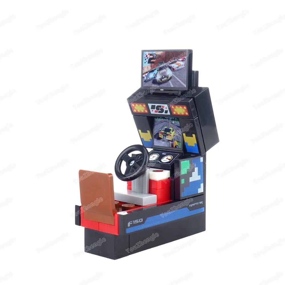 Arcade Racing Games Building Blocks Assembly MOC Figures Gear Simulation Speed Passion Scenes Esports Sports Models Gift Boy Toy