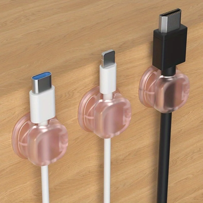 3 Automatic Retractable Cable Organizers with Springs, No Batteries Required, in Creamy White/Blue/Yellow/Transparent - Suitable for Desktop, Office, Home, Travel - Compatible with Usb-C, Hdtv, Network Cables - Durable Cable Management System, Workspace Organization, Cable Management, Desktop Organization, Stylish Design, Sturdy Structure, for Office Workers, Home Office, Minimalist Design, High Quality
