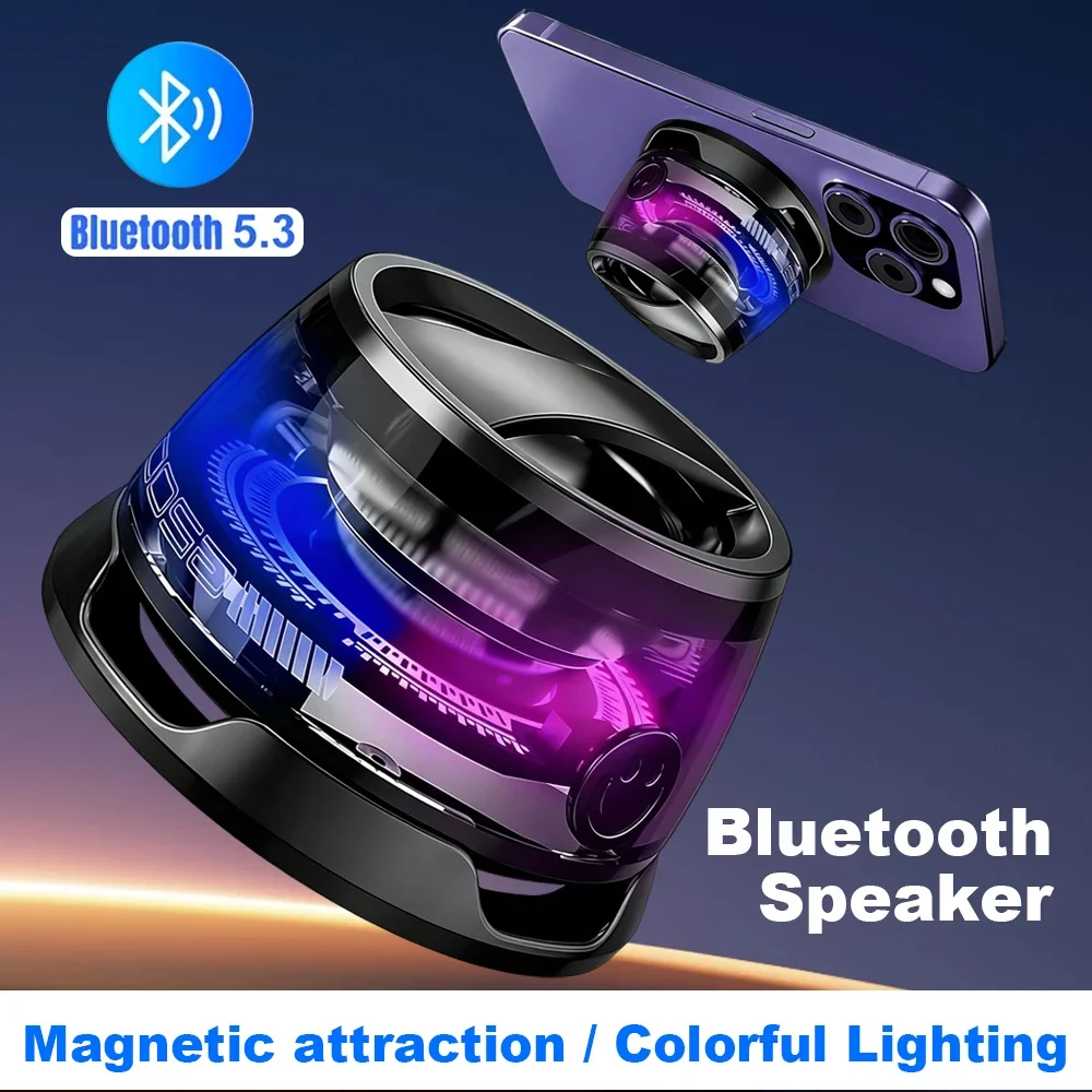 Portable Bluetooth Speaker RGB Lighting Magnetic Speaker BT5.3 Mini Sound Box 7 Hours for PC Macbook XIAOMI HUAWEI iPhone