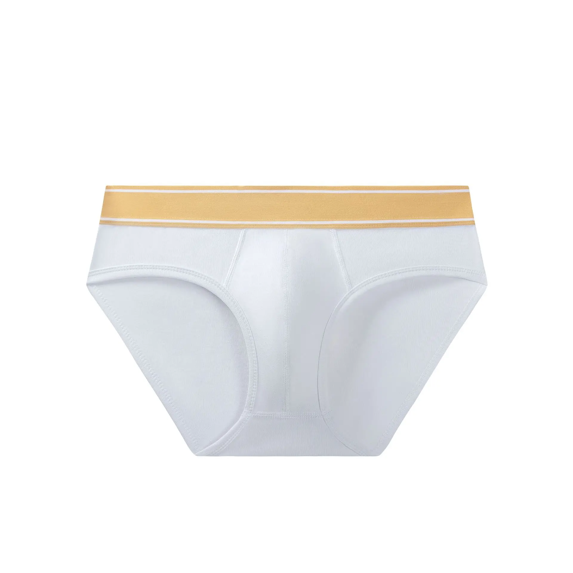 

Model Men's Cotton Triangle Briefs, Low Waist Sexy Solid Color U Convex Pouch Breathable Underwear for Young Men