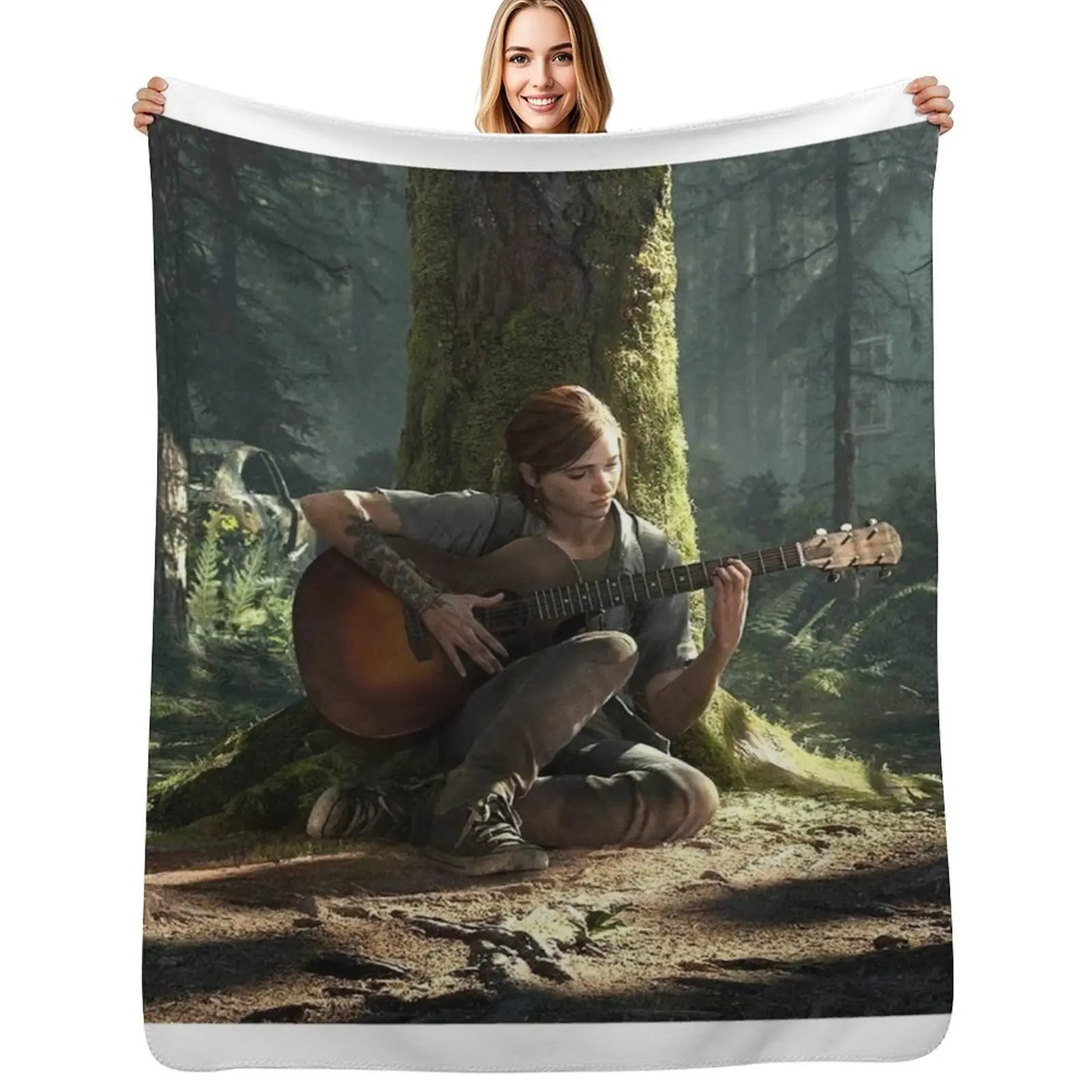 

Ellie With Guitar Throw Blanket Soft Plaid bed plaid Extra Large Throw Blankets