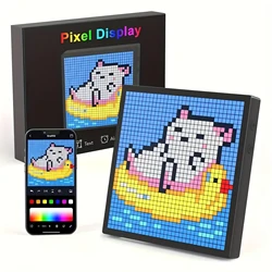 Display pixel LED, display pixel art programmabile 32x32 con controllo APP, animazioni creative, testo divertente e orologio digitale, Gamin