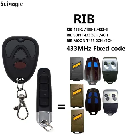 RIB SUN T433 MOON 원격 제어 게이트 클론 휴대용 송신기 차고 문 오프너 RIB TX1 TX2 TX3 433MHz RIB 433 1 2 3