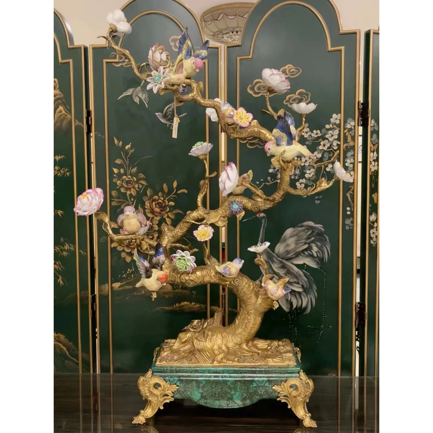 Living room home decoration modern handicrafts gifts gold interior dining table decoration ceramic luxury home decoration