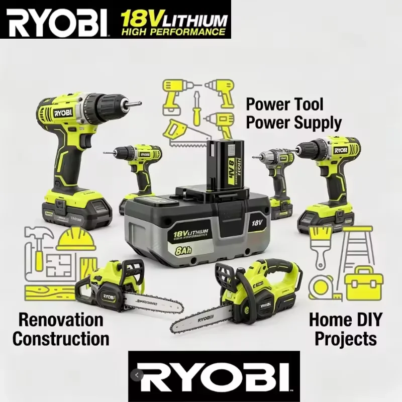 Genuine RYOBI 18V ONE+ 6.0Ah Premium Lithium Rechargeable Battery New Upgrade Shockproof Long Endurance Cordless Tool Battery