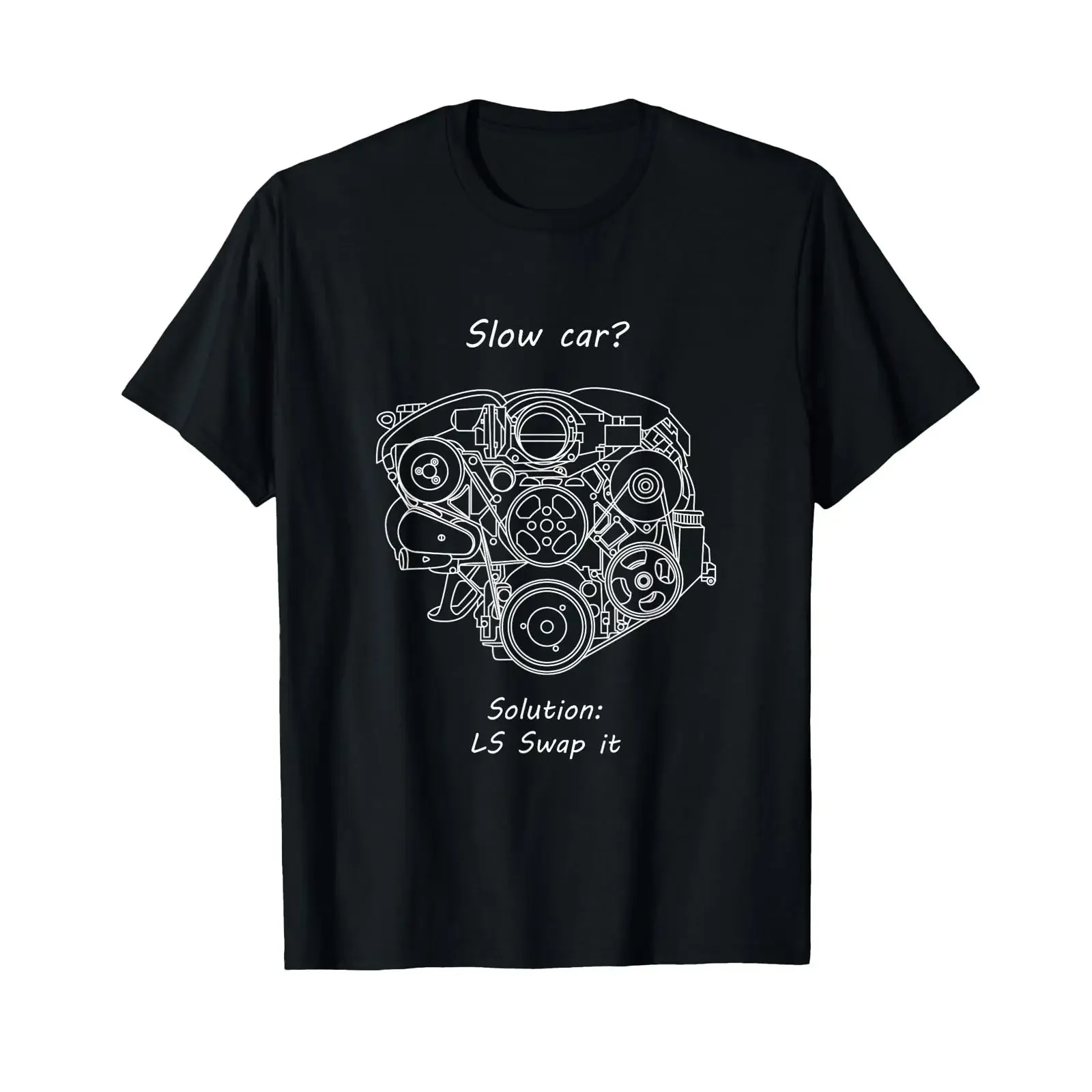 LS Engine Swap T Shirt vintage Washed homme Comfortable Stylish graphic Slightly Casual Top For Everyday Wear Versatile