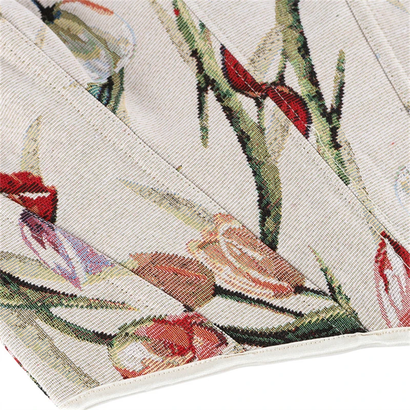 

Женский корсет-бюстье в французском стиле с ретро-принтом, без бретелек, сексуальный, утягивающий, корректирующий, на шнуровке, укороченный топ