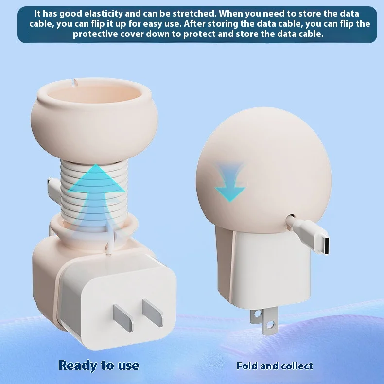 Cute Cartoon Silicone Charger Protector Portable Data Cable Winder Data Cable Buckle Binding Belt Desktop Cable Storage Buckle