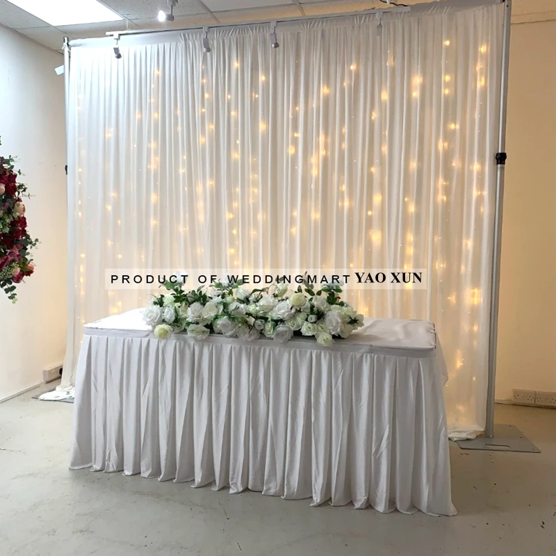 10x10ft White Ice Silk Party Wedding Backdrop Curtain Drape Stage Background Photo Booth Banquet Event Decoration