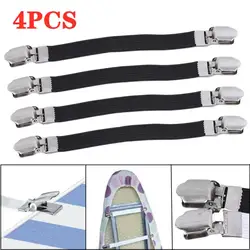 4pcs Adjustable Bed Sheet Fasteners Straps Elastic Mattress Cover Corner Holder Clip Grippers Suspender Cord Hook Loop Clasps