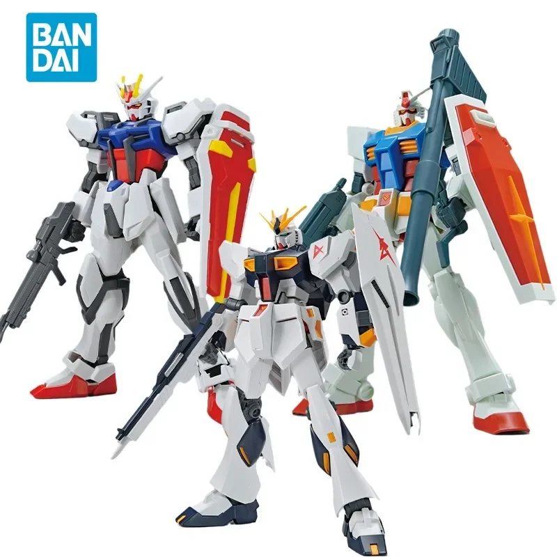 Spot Direct Delivery Bandai Original Anime GUNDAM Model EG 1/144 RX-78-2 STRIKE and V GUNDAM Action Figure Toys for Kids Gift