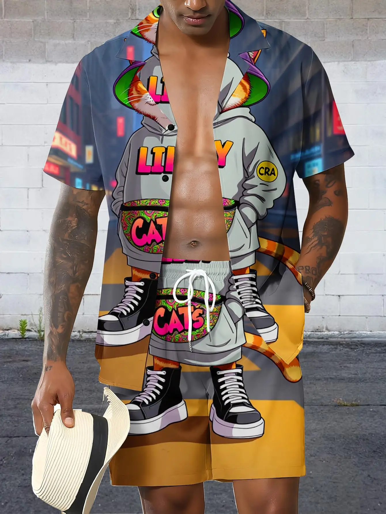 Men's Shirt Sets 2026 Spring/Summer outfits two piece jogging suit men's suits drip clothing Graphic Suit for man 3D Printed