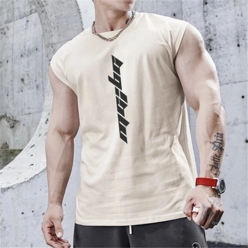 NEW Bodybuilding Sports Tank Tops Men Gyms Fitness Workout Sleeveless Shirt Male Summer Loose Undershirt Running men Vest