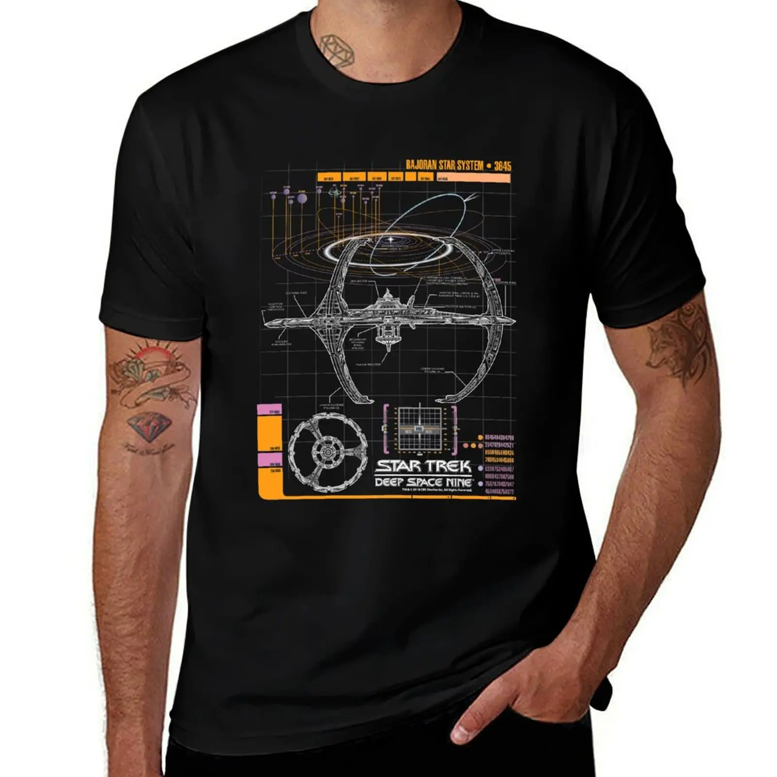 

Star Trek Deep Space Nine Bajorian Star System Schematics T-Shirt printed t shirts for man man t shirt luxury T-Shirt