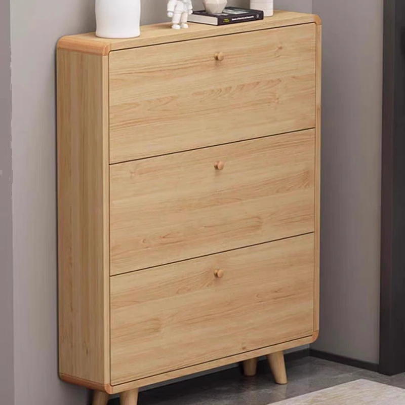 

Wooden Narrow Shoe Cabinet Vertical Design Wood Balcony Shoe Cabinet Storage Organizers Muebles Para Hogar Hotel Furniture