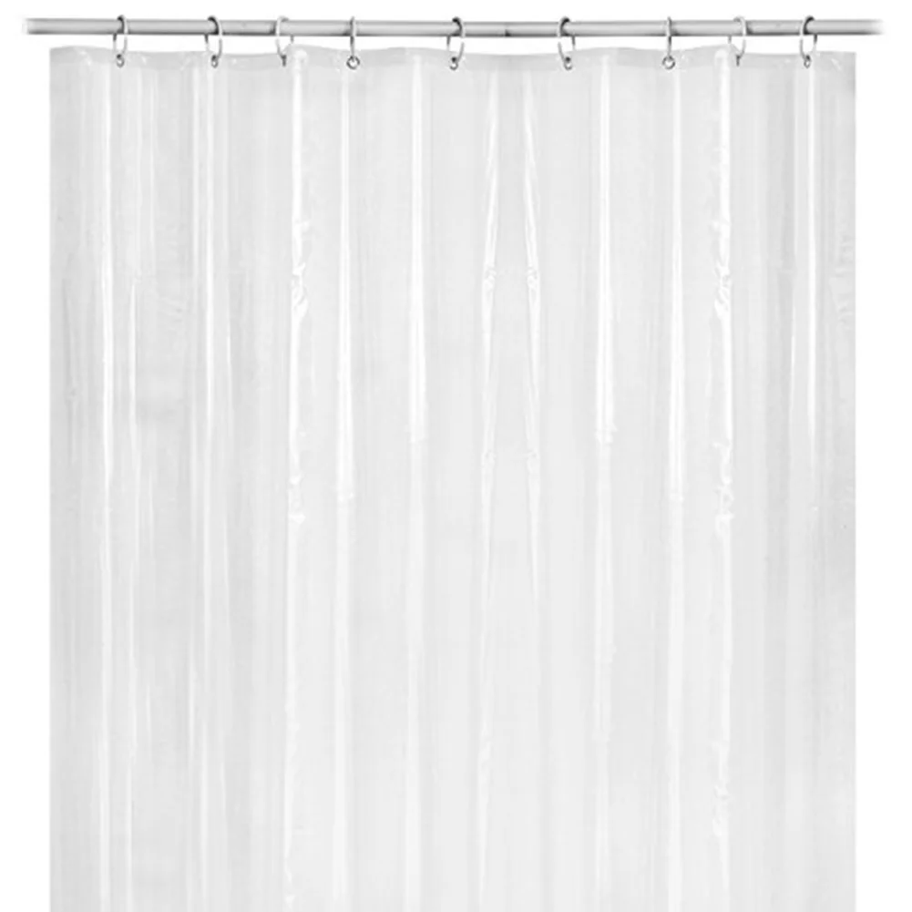 Clear Shower Curtain with Heavy Magnets Shower Curtain Liner 12 Hooks PEVA Shower Liner 180x180/200cm for Bathroom
