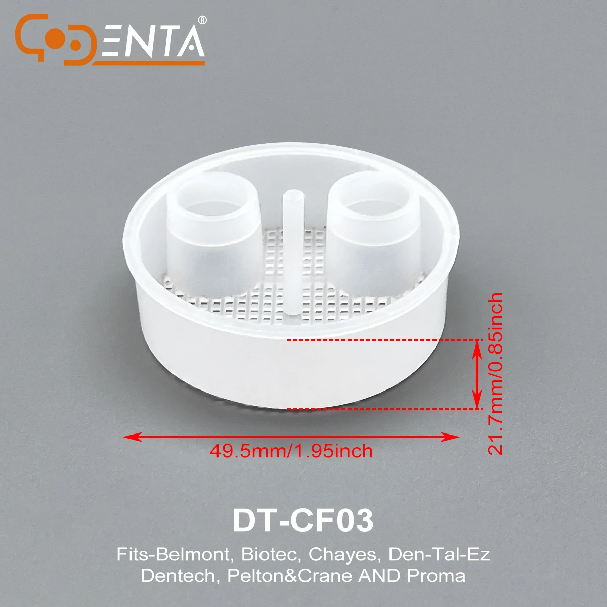 Dental Metal Canister fit for Belmont Biotec Chayes Den‑Tal‑Ez Dentech Pelton Crane Proma, 2‑1/8 Inch Diameter Clinic Unit Repla