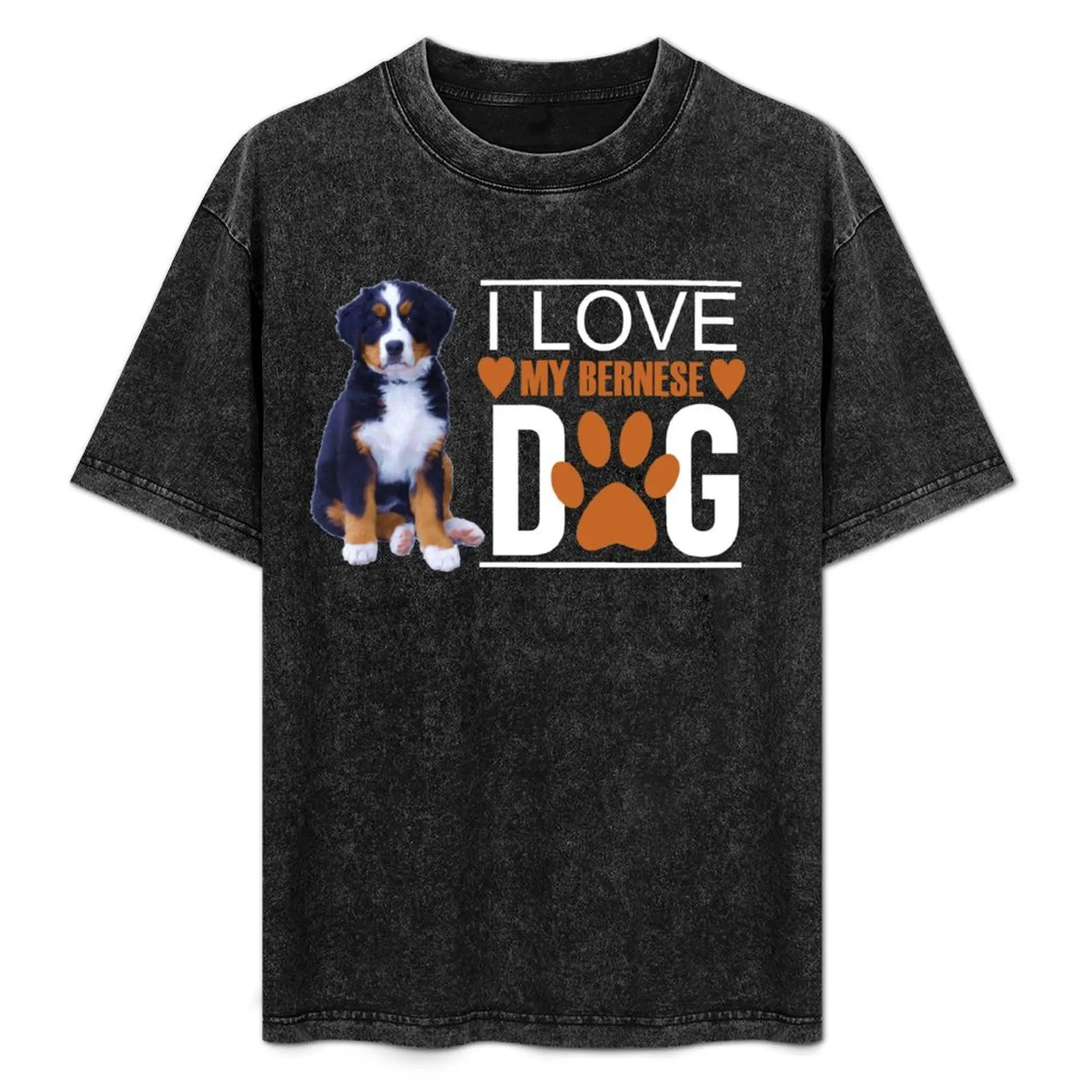 

I love my bernese dog -2 T-Shirt Fashion Print Casual Short Sleeve