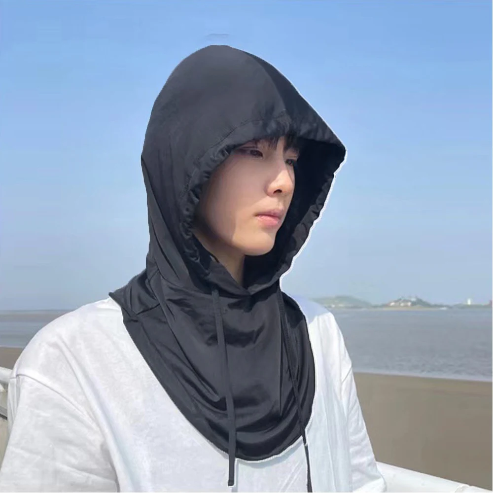 Summer Hooded Sun Hats Hats UV Protection Cooling Neck Wrap Cover for Men Running Cycling Visor Face Scarf Mask Outdoor Sunhat