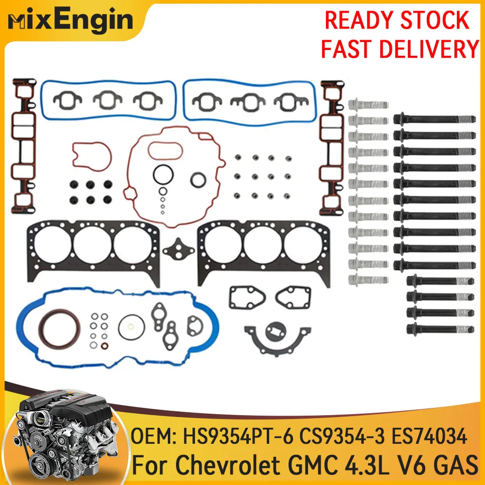 

Engine Full Gasket Set & Head Bolts Fit 4.3 L For Chevrolet Astro GMC Oldsmobile Isuzu Savana 1500 4.3L V6 GAS 96-06 ES74034