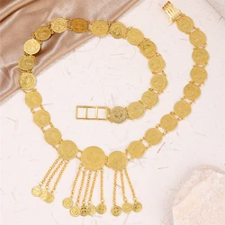 New Turkish Coin Bridal Belt Golden Plated Ethnic Caftan Wedding Jewelry Chain Cintos Femininos Frete Grátis Arabic Women Gifts