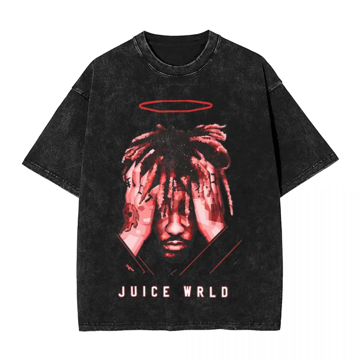 Juice Music Wrld Rest In Peace T Shirt Washed Cotton Oversize T-Shirts Novelty Men Women Tops Streetwear Graphic Printed Tees