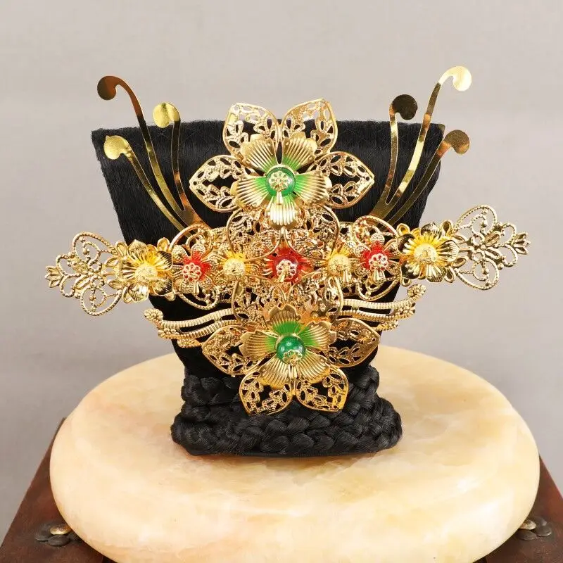 Black Fairy Dance Hair Chignon Chinese Ancient Female Hanfu Hair Accessories Beautiful Princess Headwear Antique Photography
