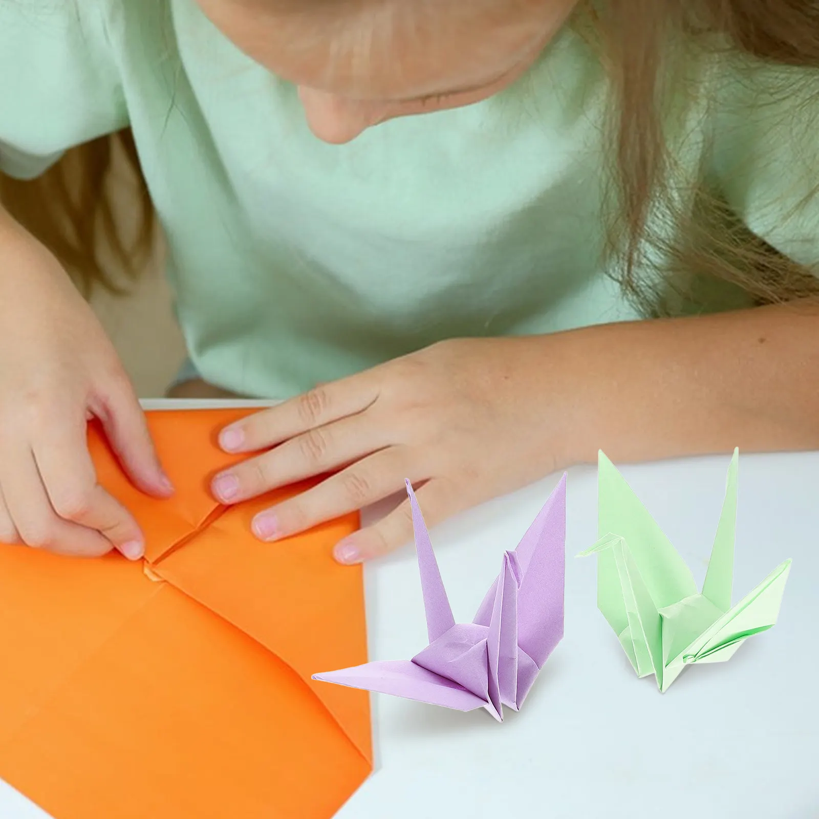 100 قطعة من ورق الأوريغامي الملون بـ 10 ألوان مختلطة لمشاريع الحرف اليدوية والفنون، أوراق للطي والحرف اليدوية