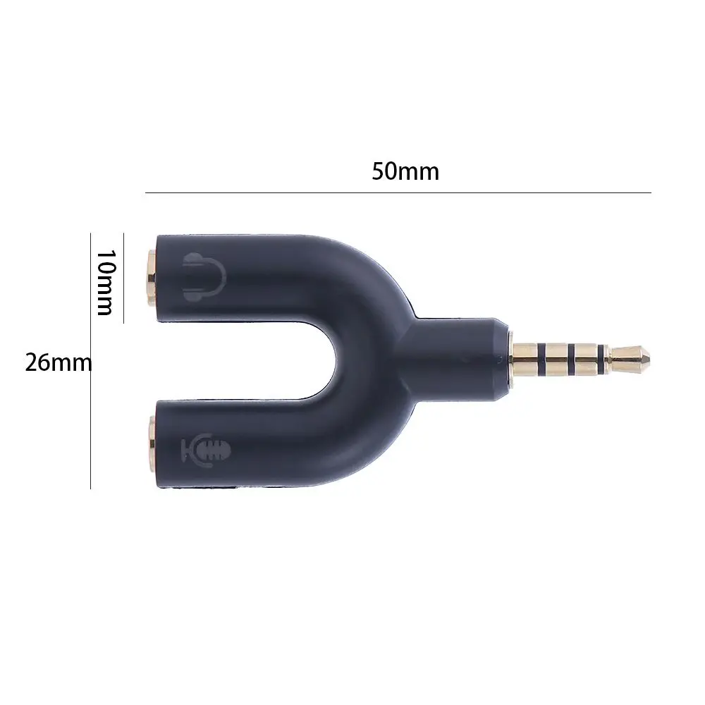 Адаптер для шнура наушников Разветвитель гарнитуры Разъем 3,5 мм U-образный адаптер Аудиокабель Разветвитель для наушников Разъем для микрофона