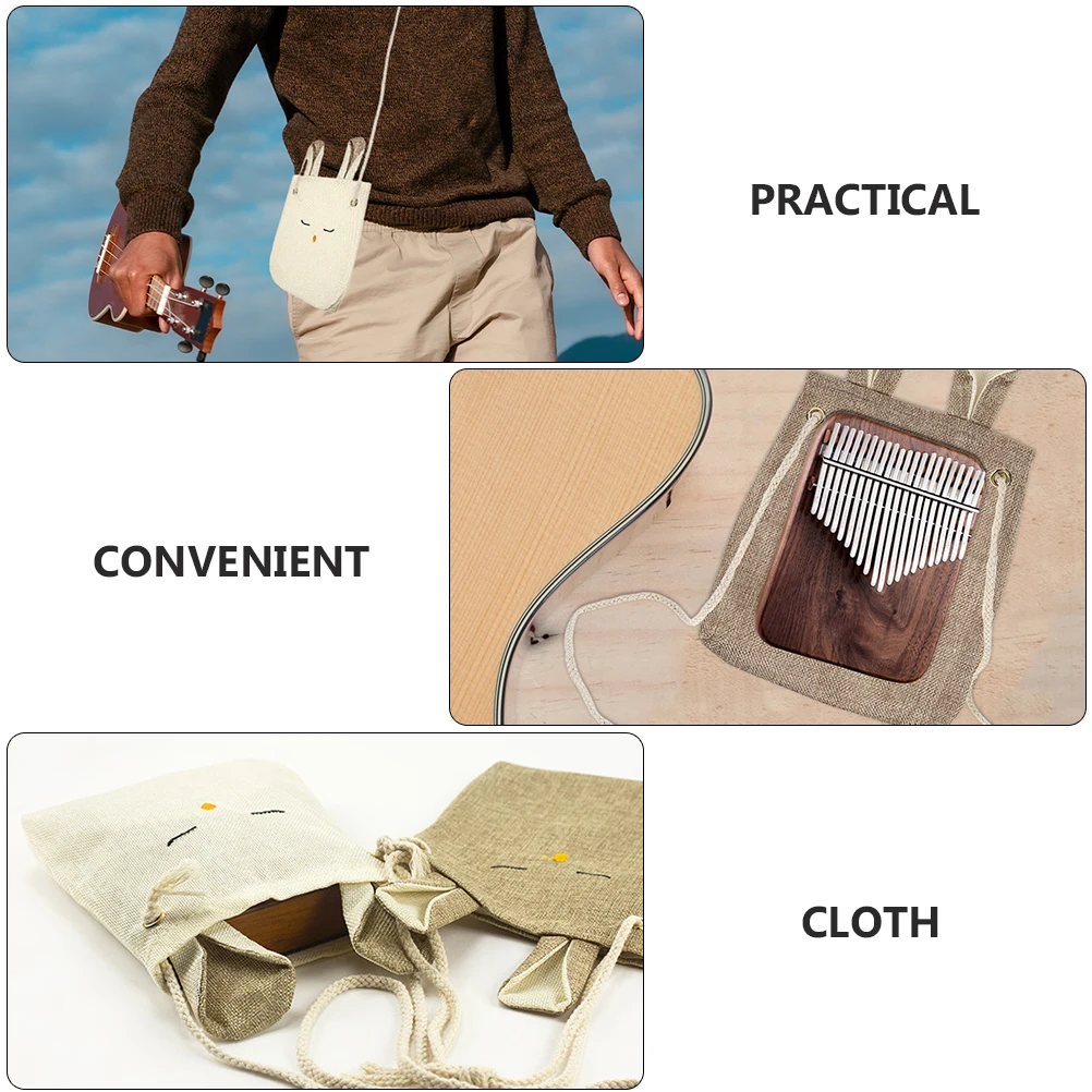 

2pcs Portable Kalimba Bag Cloth Wear-Resistant Kalimba Pouch With Lovely Pattern For Storage Carrying Music Studio Church School