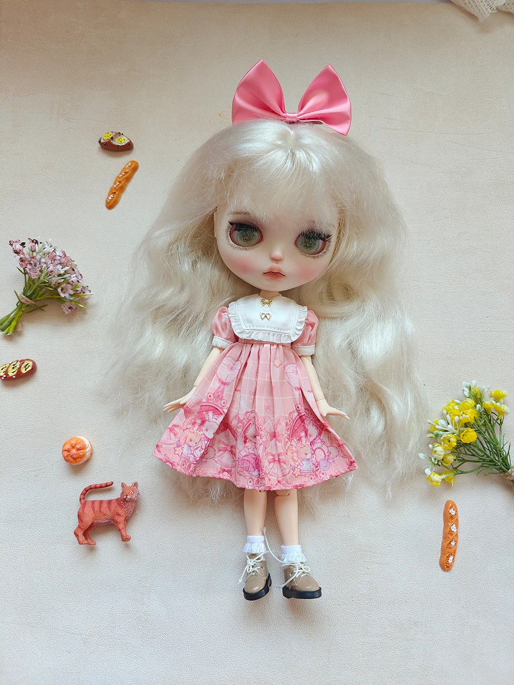 

Одежда для куклы Blyth ICY DBS, модные стильные Барби, розовое платье для девочек Ymy Ob24 Ob22 28-30 см, аксессуары для кукол Blythe Azone