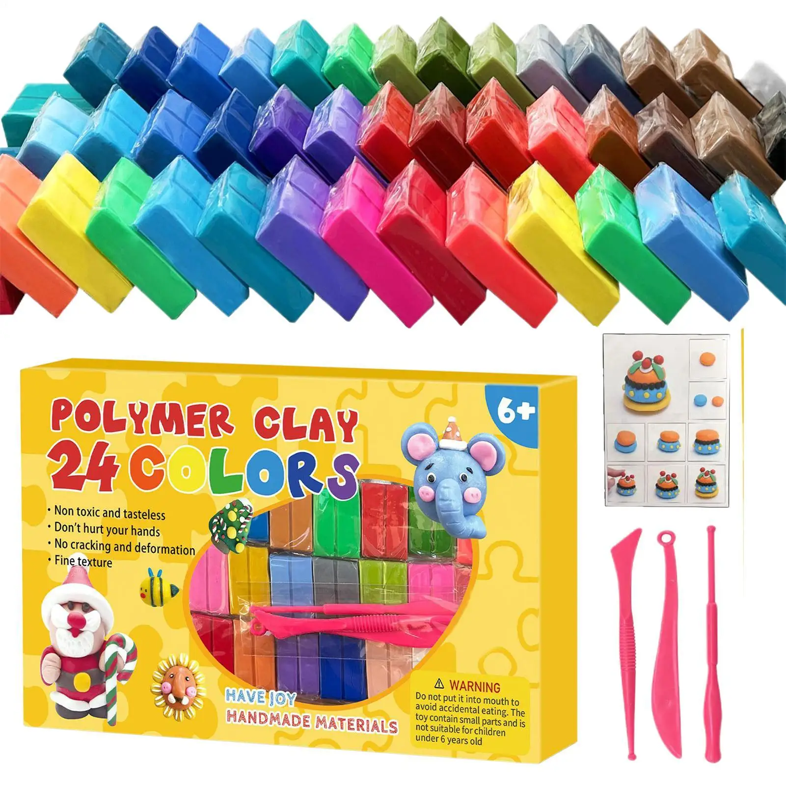 Kit di argilla essiccata all'aria 24 colori Pasta autodidratante Giocattoli Bambini Argilla da modellare Pasta per scolpire per tutte le età Casa Scuola Aula Arte