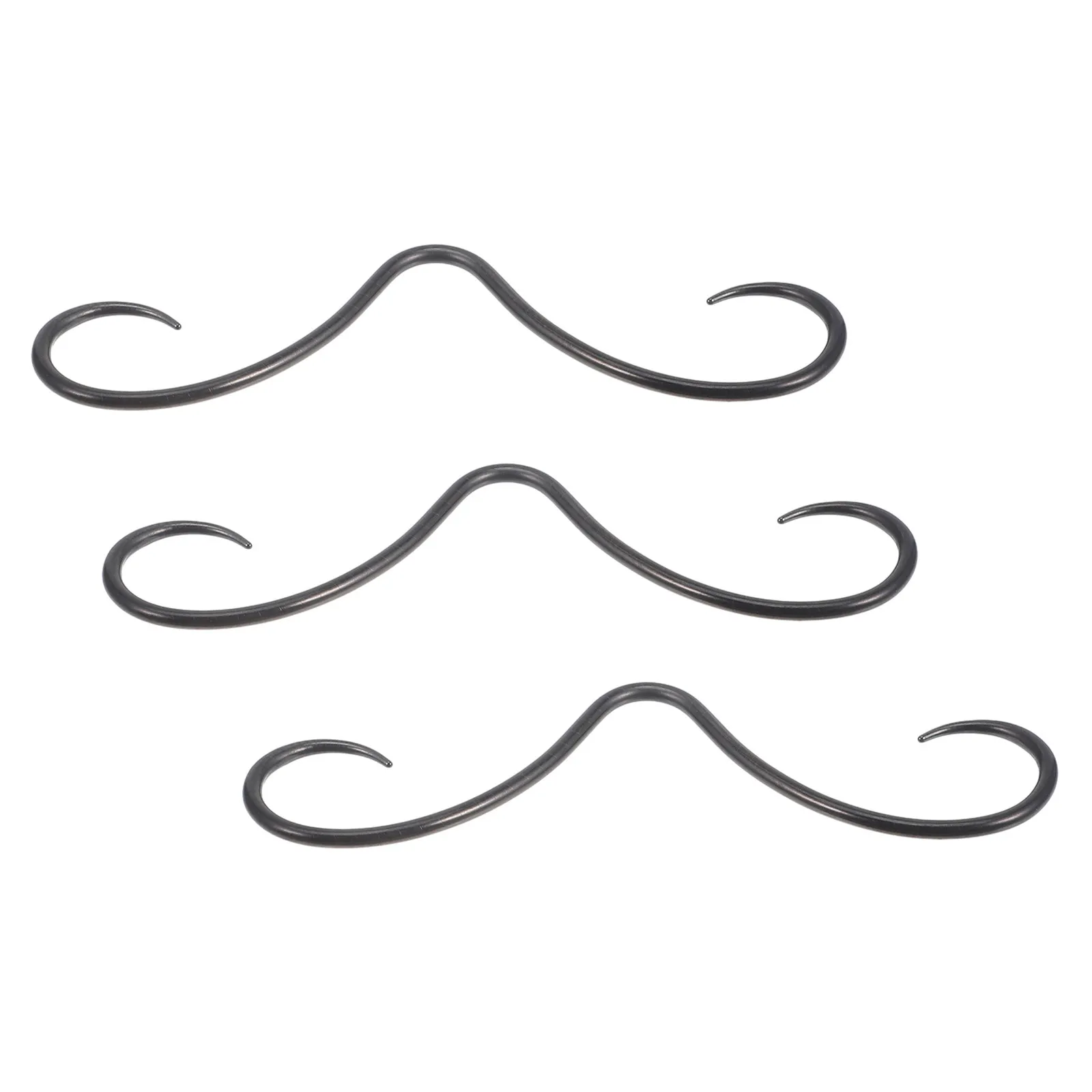 3Pcs Mustache Septum Nose Ring Stainless Steel Surgical Steel Piercing Jewelry Secure Hold for Men Women Mustache Septum Pincher