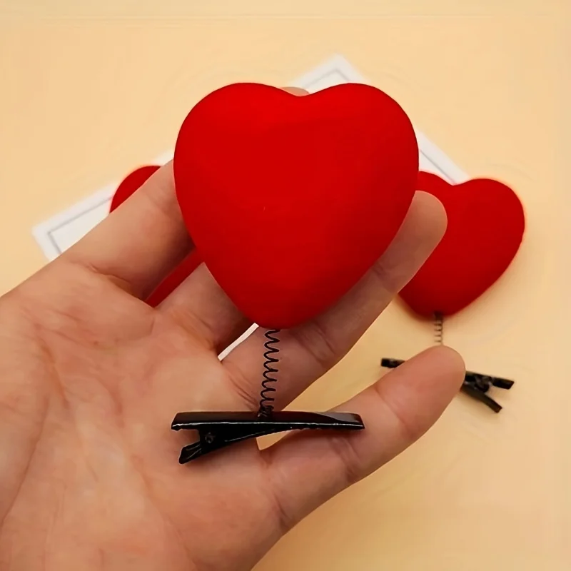 10pcs Valentine'S Day Heart-Shaped Spring Hair Clips, Cute Hair Accessories, The Best Choice for Girls