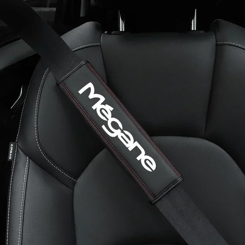 For Renault Megane 1pc Cowhide Car Interior Seat Belt Protector Cover For car Renault Megane Auto Accessories