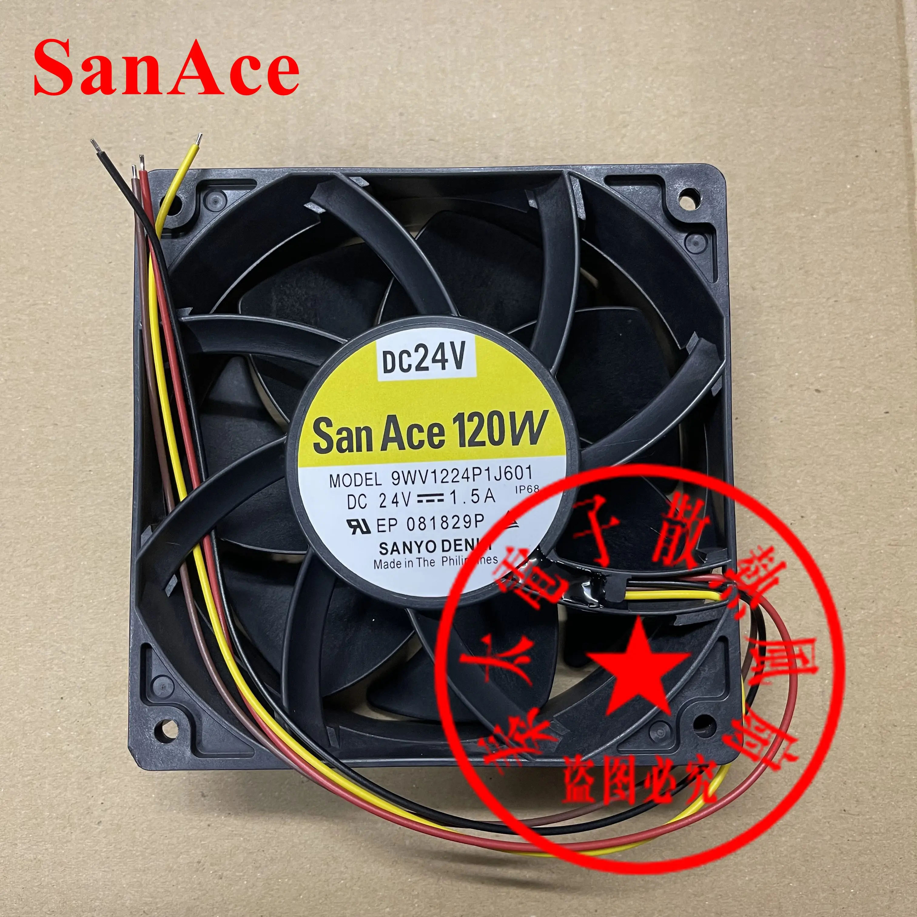 

SANYO DENKI 9WV1224P1J601 DC 24V 1.5A 120x120x38mm 4-Wire Server Cooling Fan