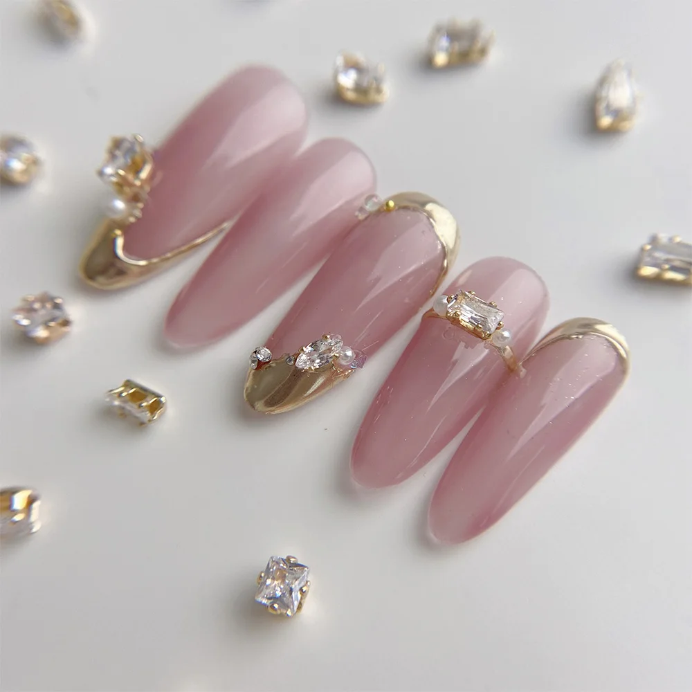 20 pçs strass arte do prego encantos conjunto de jóias diamante decoração do prego brilhante gota de água quadrado zircão manicare cristal prego