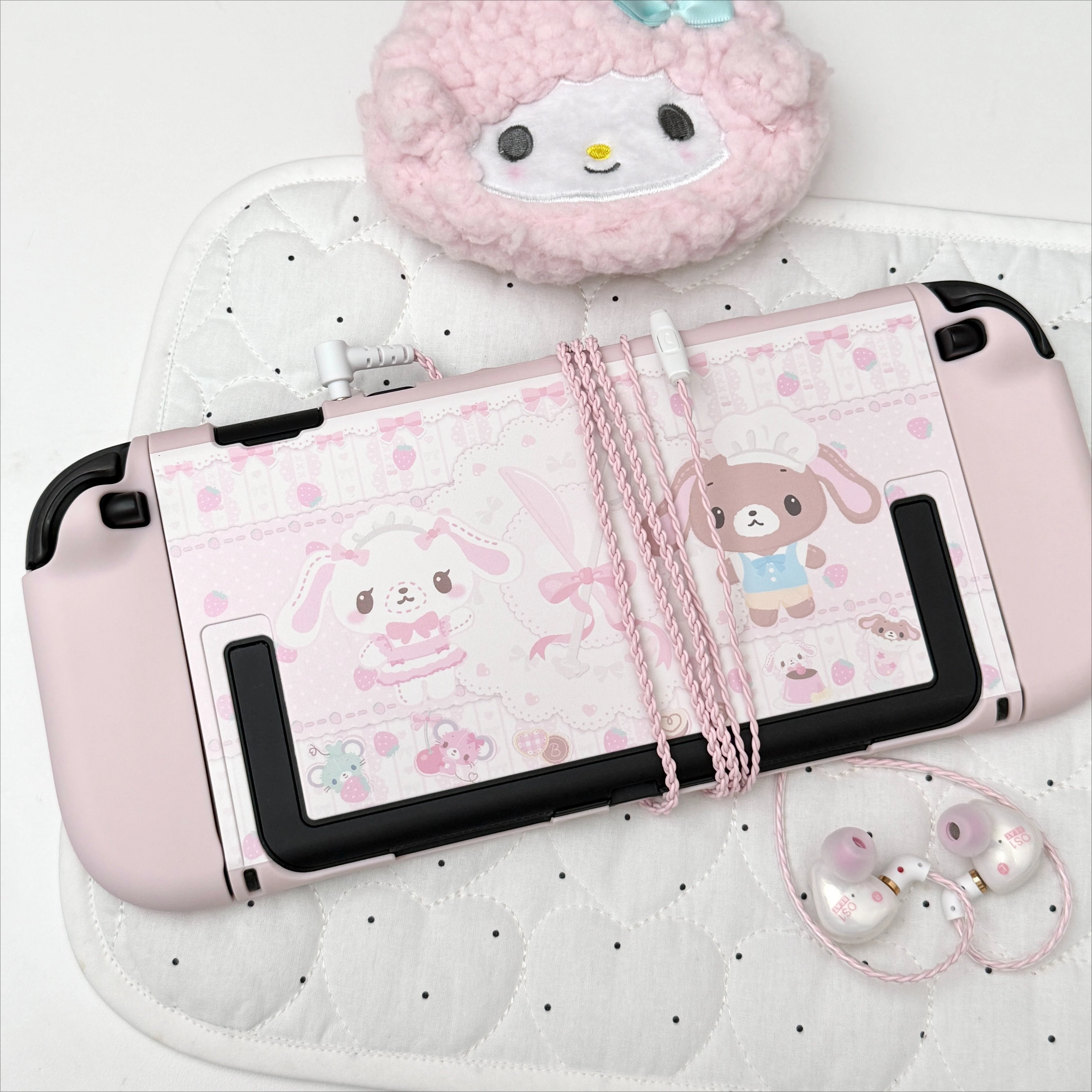 Kawaii Cute Split Protective Case for Nintendo Switch 2/OLED Dockable NS Lite Pink shell Joy-Con Cases Dock Cover Accessories