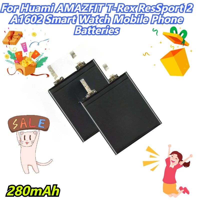 

280mAh For Huami AMAZFIT T-Rex ResSport 2 A1602 Smart Watch Mobile Phone Batteries