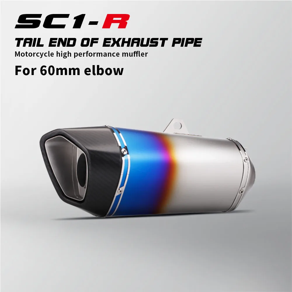 

Motorcycle Exhaust Muffler 405mm Big Pipe Stainless Steel Carbon Fiber 600CC For Yamahaa R1 R6 R3 FZ1N FZ8N ER6N 51mm