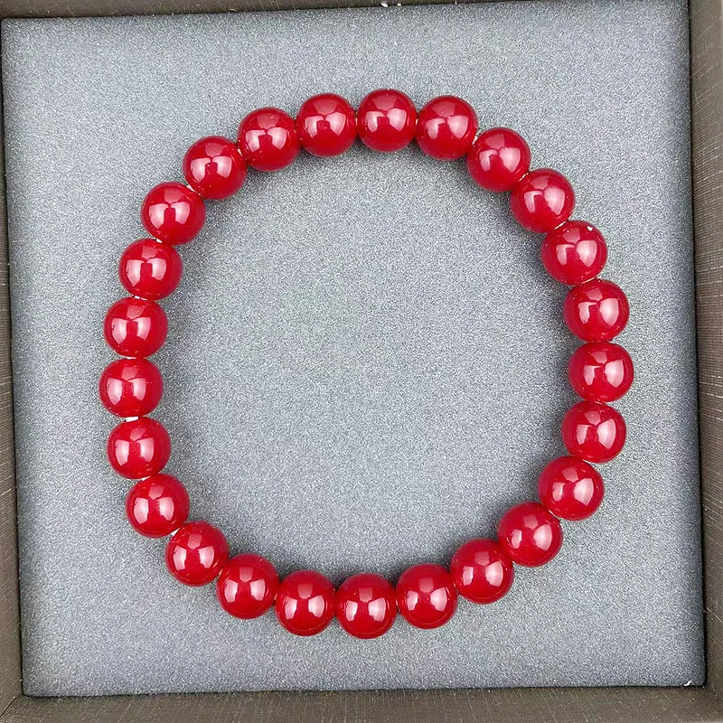 official-website Tiki 2 rupee item Anime 8mm Red Pearl Bracelet For Women Wedding Gift Jewelry Make Up Beads Pulseras