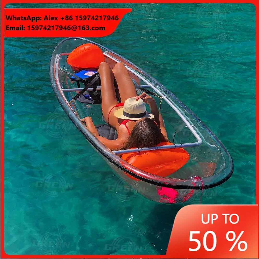 Green Most Popular In 2023 Transparent Bottom Boat Transparent Polycarbonate Boat Clear Boat Transparent