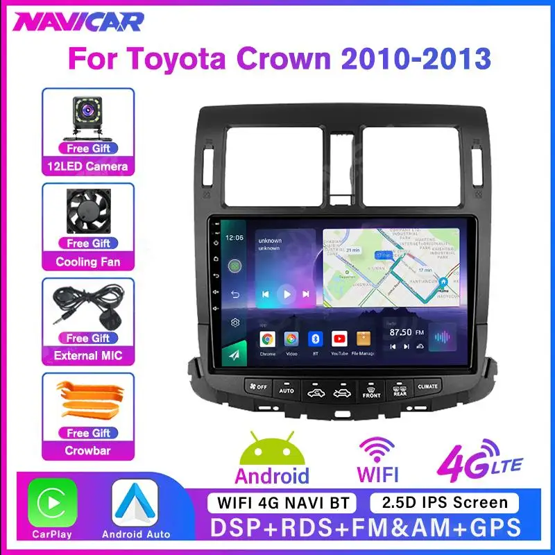 

NAVICAR 6G+128G Car Radio For Toyota Crown 2010-2013 GPS Navigation Stereo Receiver Carplay Radio 2 Din Android Auto Multimedia